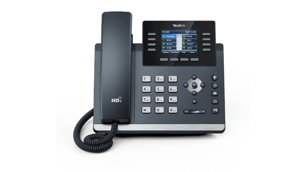 POSTE IPPHONE(Yealink) 12 COMPTES SIP COULEUR 2,8 GIGA 2 PORTS PoE / Wi-Fi via WF40/50 / Bluetooth via BT41/51