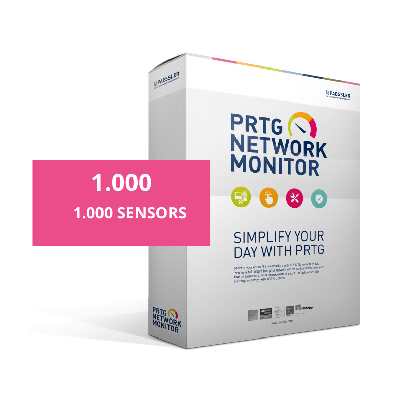 Logiciel de supervision PRTG - 1000 sondes (maintenance incluse) (Abonnement sur un an)