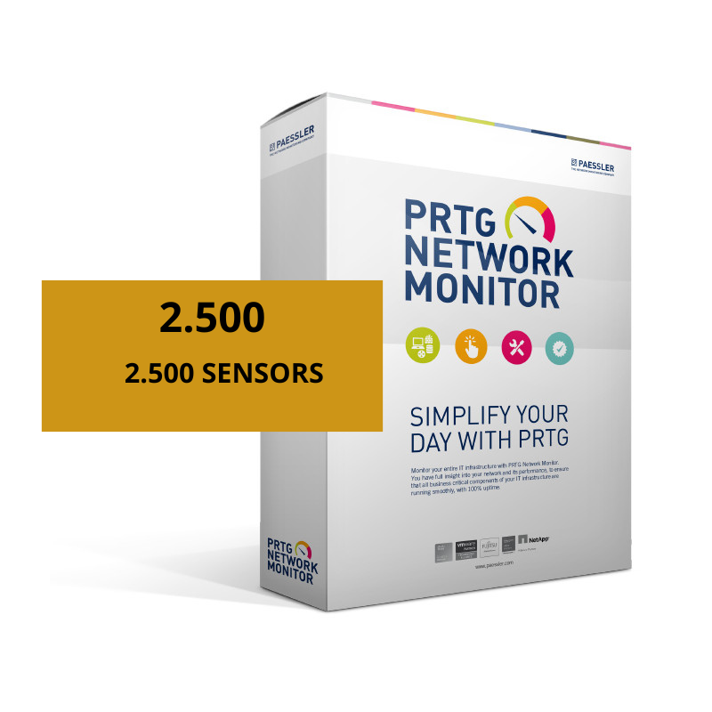 Logiciel de supervision PRTG - 2500 sondes (maintenance incluse) (Abonnement sur un an)